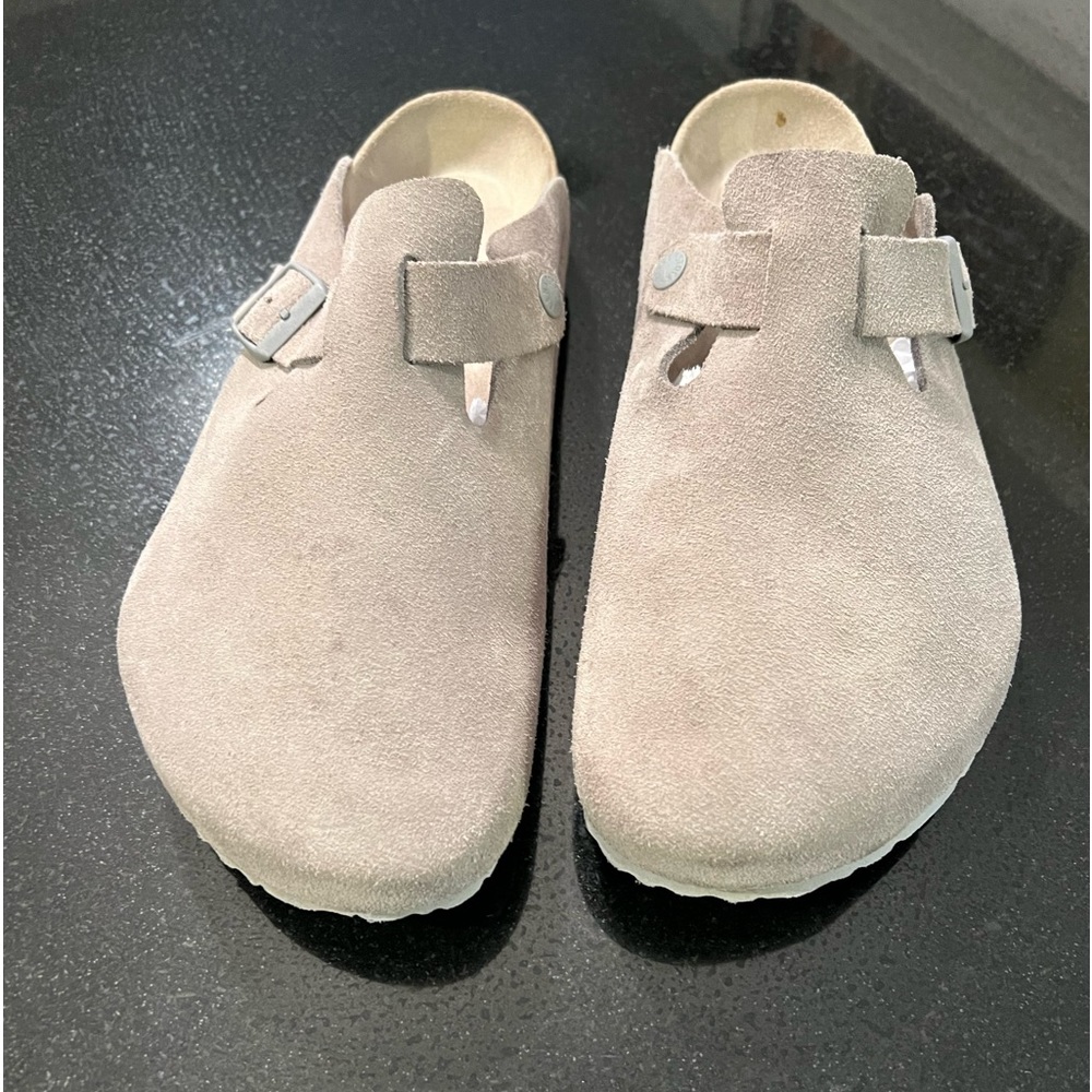 Men’s size 12 Birkenstock Boston stone suede, great condition